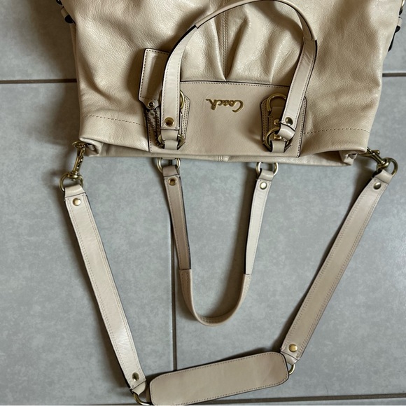 Coach Ashley Carryall F15513 Convertible Satchel Shoulder Bag Purse Ivory Cream - Picture 5 of 14
